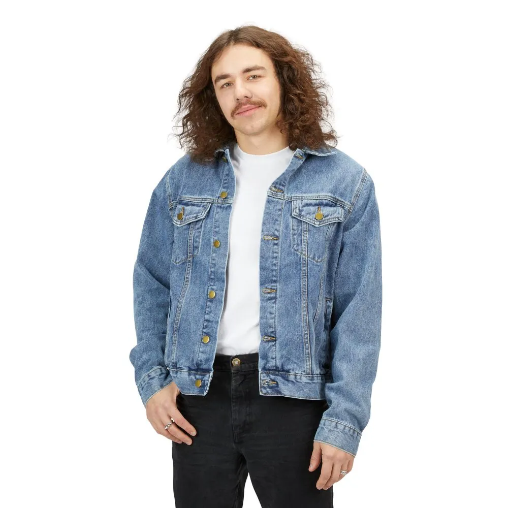 Men's Denim Jacket — "I`m Not running Away" Design F**K-Line