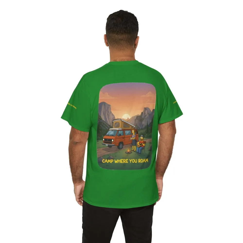 Unisex Heavy Cotton Tee — "Camp Where You Roam" Design Sitcom-Line