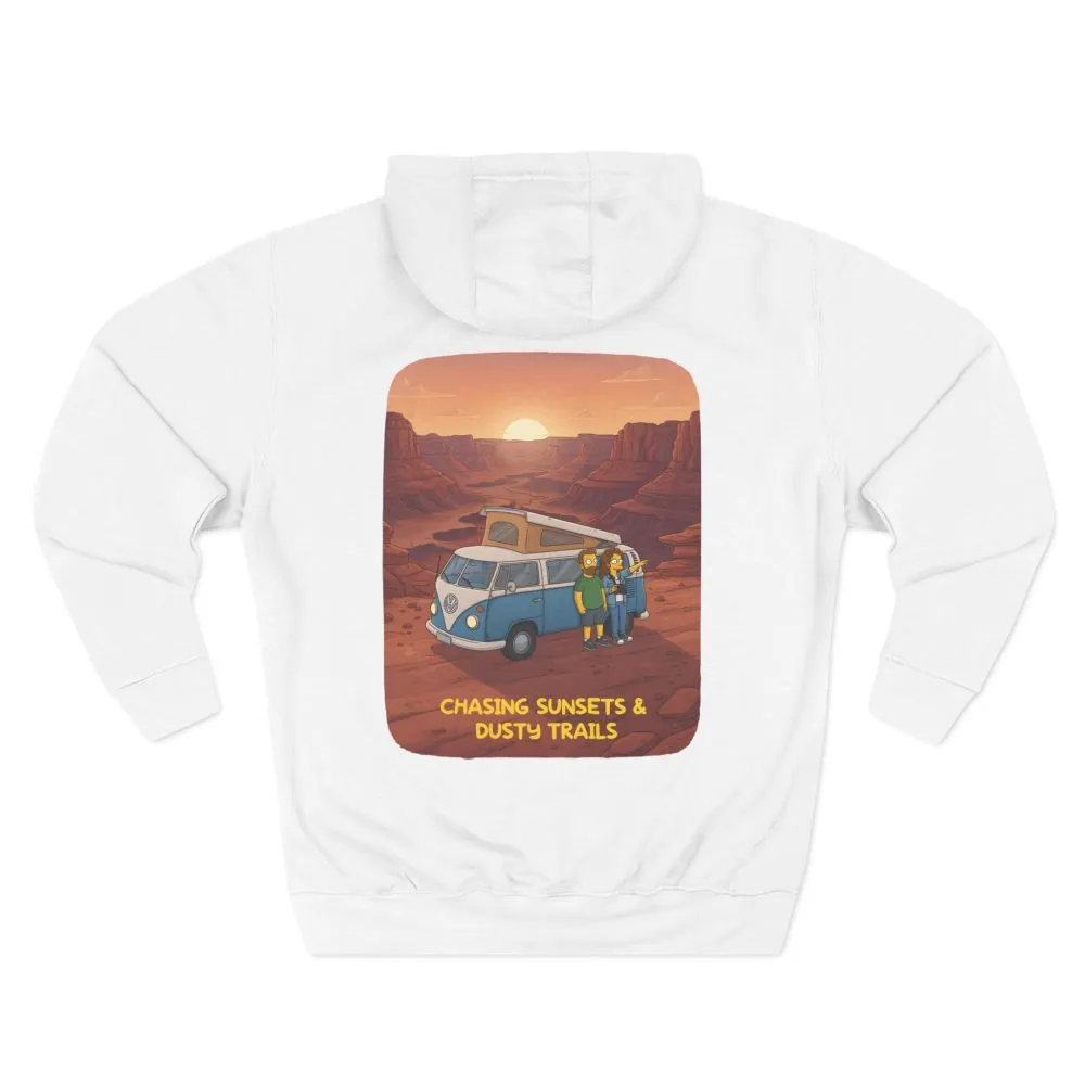 10358655276534306165_2048.jpeg Three-Panel Fleece Hoodie - "Chasing Sunsets And Dusty Trails" Design Sitcom-Line