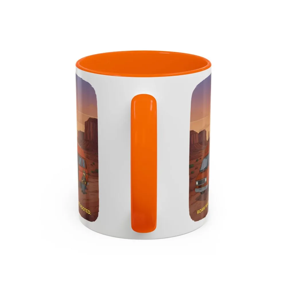 Accent Coffee Mug (11, 15oz) — "Roam Where You Are Rooted" Design Sitcom-Line
