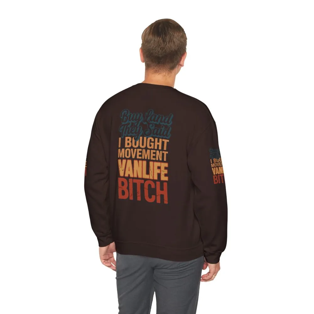 10381390183086790119_2048.jpeg Unisex Heavy Blend™ Crewneck Sweatshirt — "Buy Land They Said" Design F**K-Line