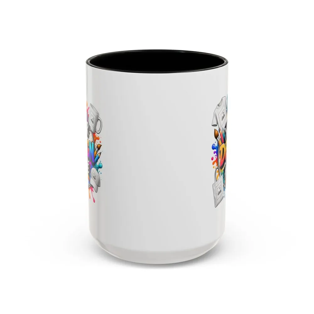 Accent Coffee Mug — Colorful 'Your Design Here' Artist Print (11/15 oz)