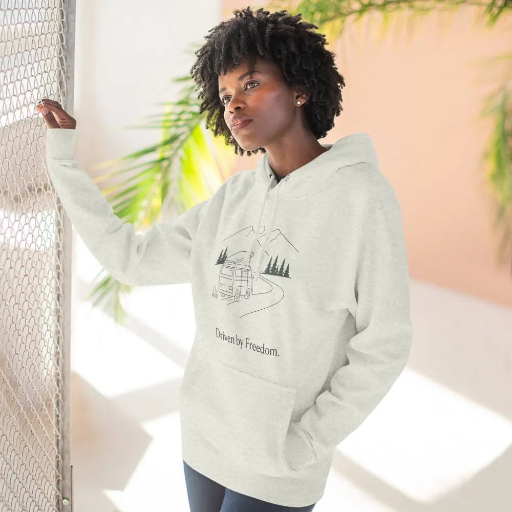 10395573321516579261_2048.jpeg Three-Panel Fleece Hoodie - "Driven By Freedom" Design Minimal-Line