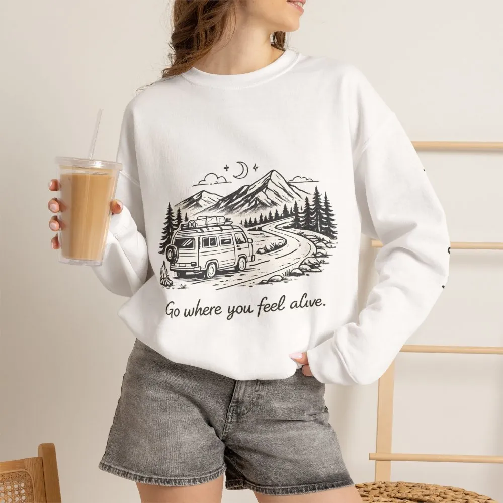 10418224971588680927_2048.jpeg Unisex Heavy Blend™ Crewneck Sweatshirt — "Go Where You Feel Alive" Design Minimal-Line