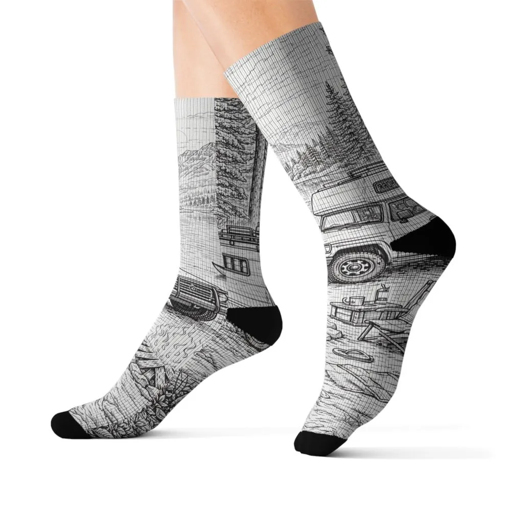 10447521491986080245_2048.jpeg Sublimation Socks — Retro Camper Roadtrip Crew Socks