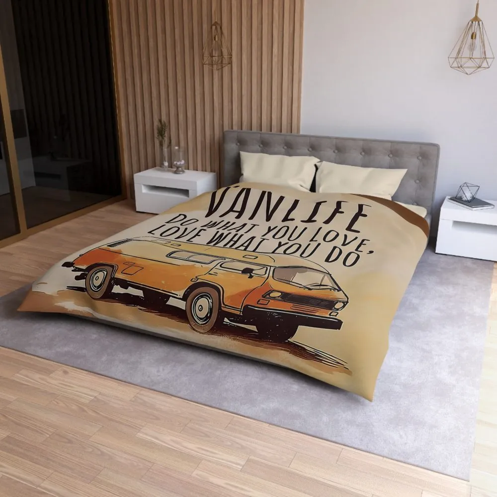 10453212092458467378_2048.jpeg Duvet Cover – "Do What You Love, Love What You Do" Camper Comforter