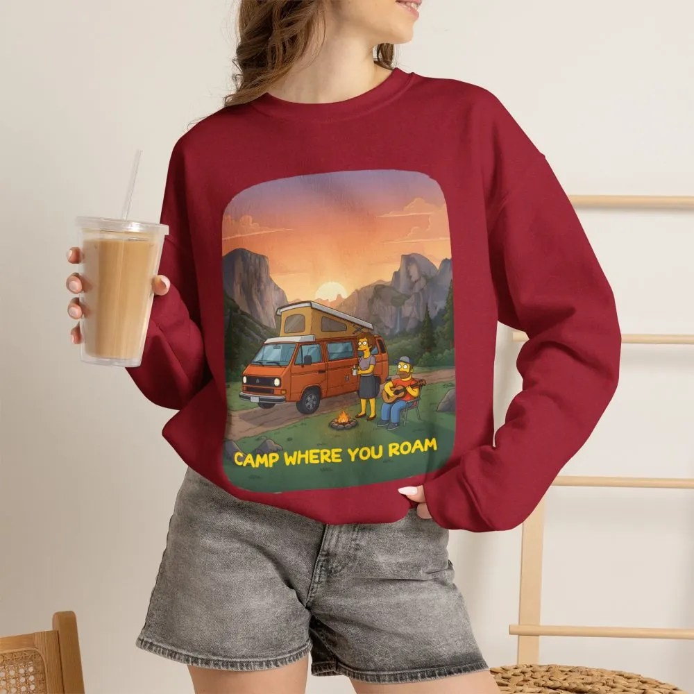 10458175299615760101_2048.jpeg Unisex Heavy Blend™ Crewneck Sweatshirt — "Camp Where You Roam" Design Sitcom-Line