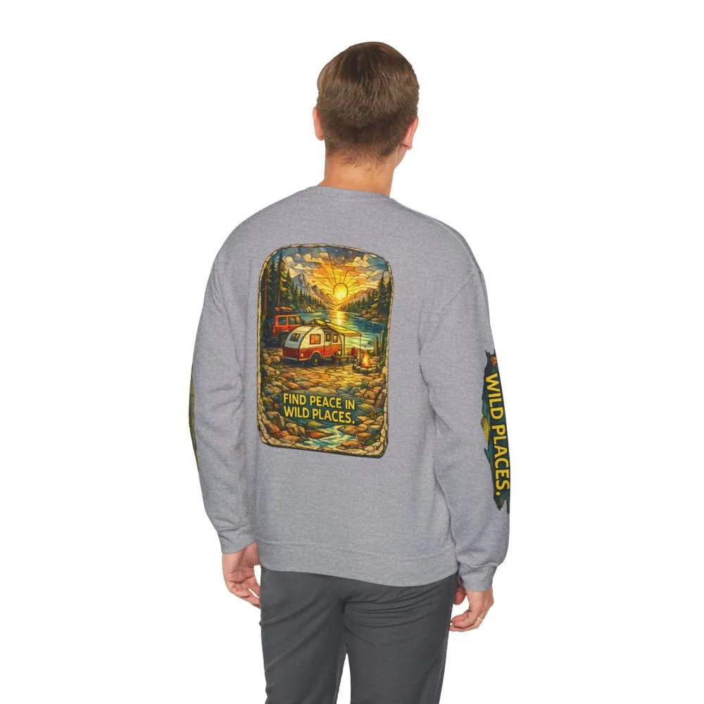 10469613517067254475_2048.jpeg Unisex Heavy Blend™ Crewneck Sweatshirt — "Find Peace In Wild Places" Design Cubic-Line