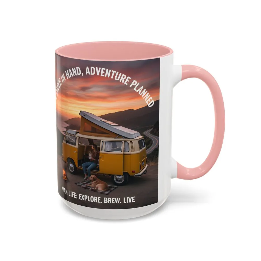 10480038430191820643_2048.jpeg Accent Coffee Mug (11, 15oz) - "Coffee in Hand, Adventure Planned"
