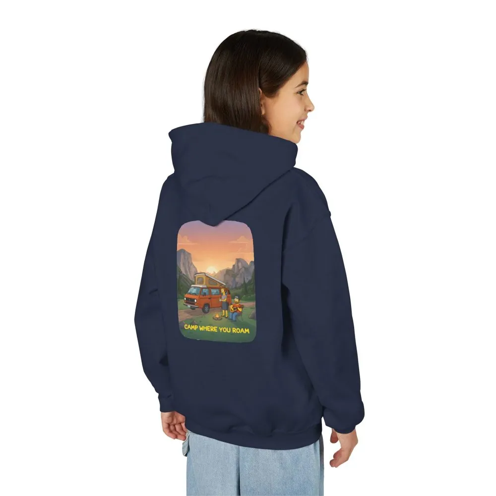 10486625542793458224_2048.jpeg Youth Hoodie(Gildan) – "Camp Where You Roam" (Design Sitcom-Line)