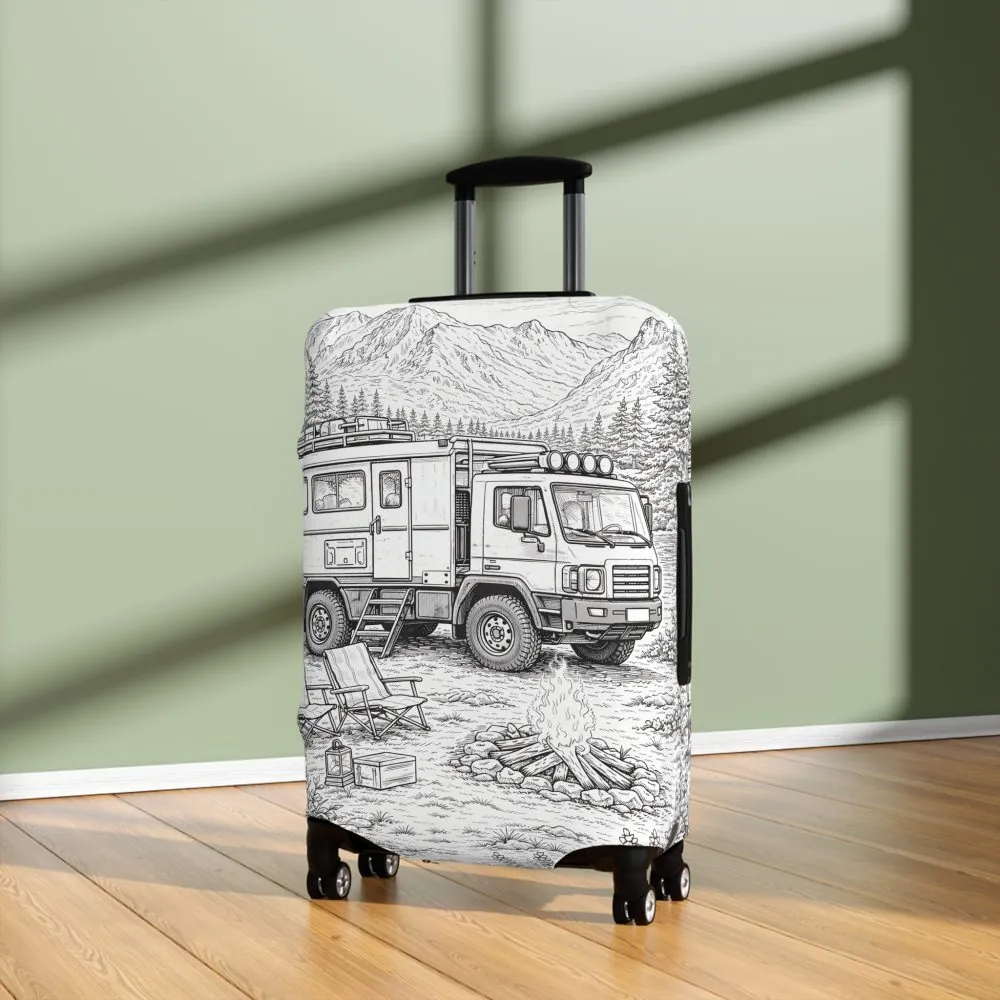 10488276788577843340_2048.jpeg Luggage Cover — Adventure Camper Sketch Travel Suitcase
