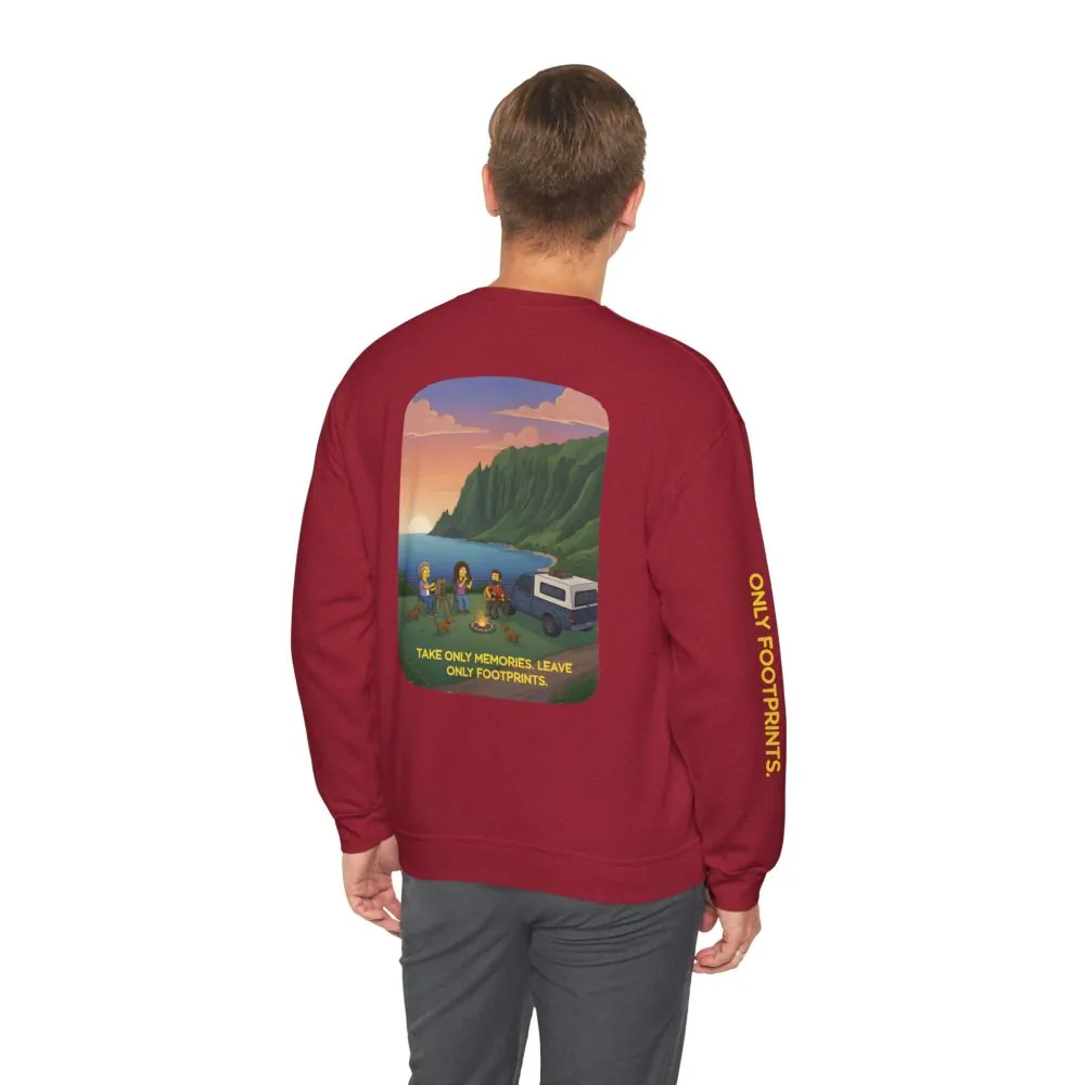 10489914578171399238_2048.jpeg Unisex Heavy Blend™ Crewneck Sweatshirt — "Take Only Memories-Leave Only Footprints" Design Sitcom-Line