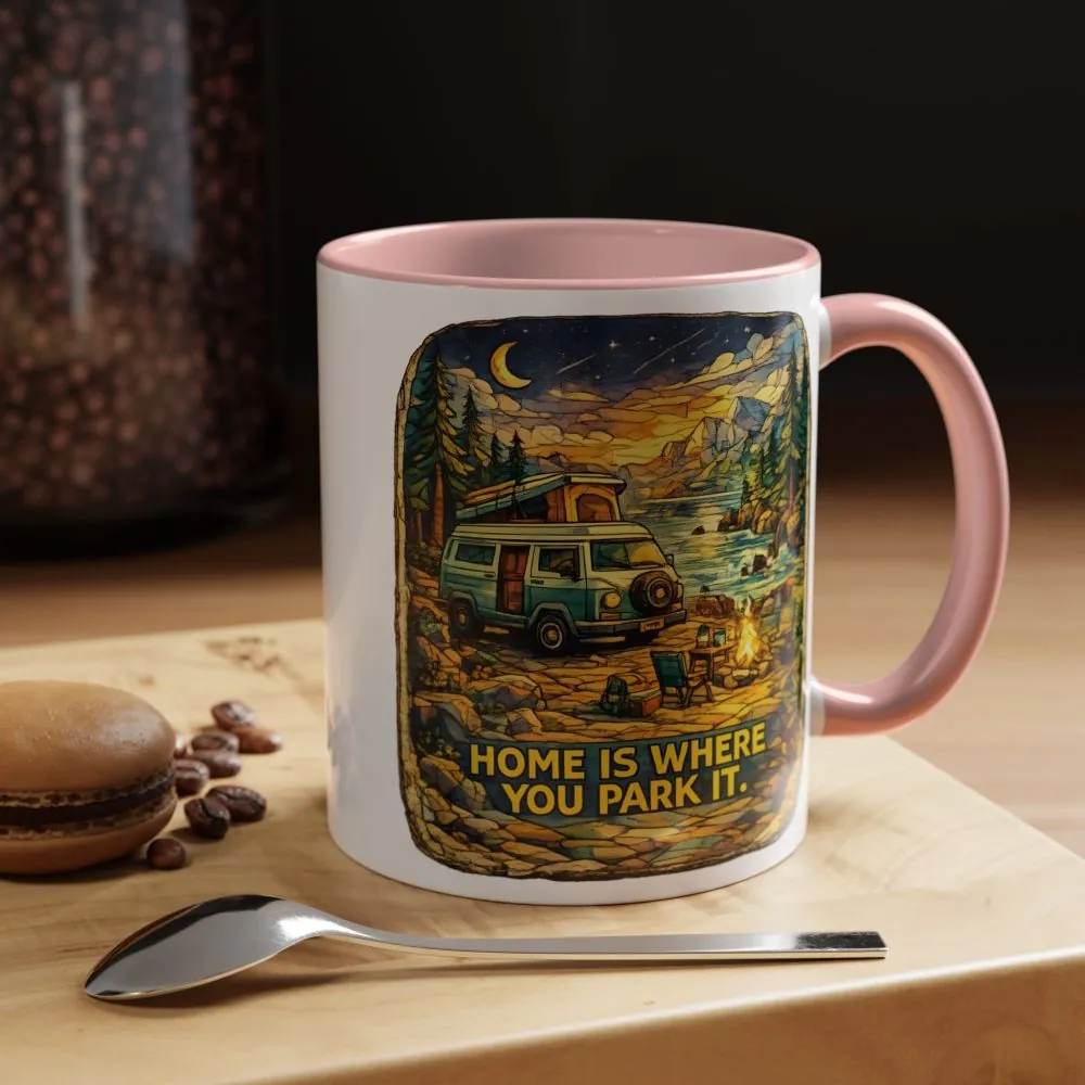 10506902350030042524_2048.jpeg Accent Coffee Mug (11, 15oz) — "Home Is Where You Park It" Design Cubic-Line