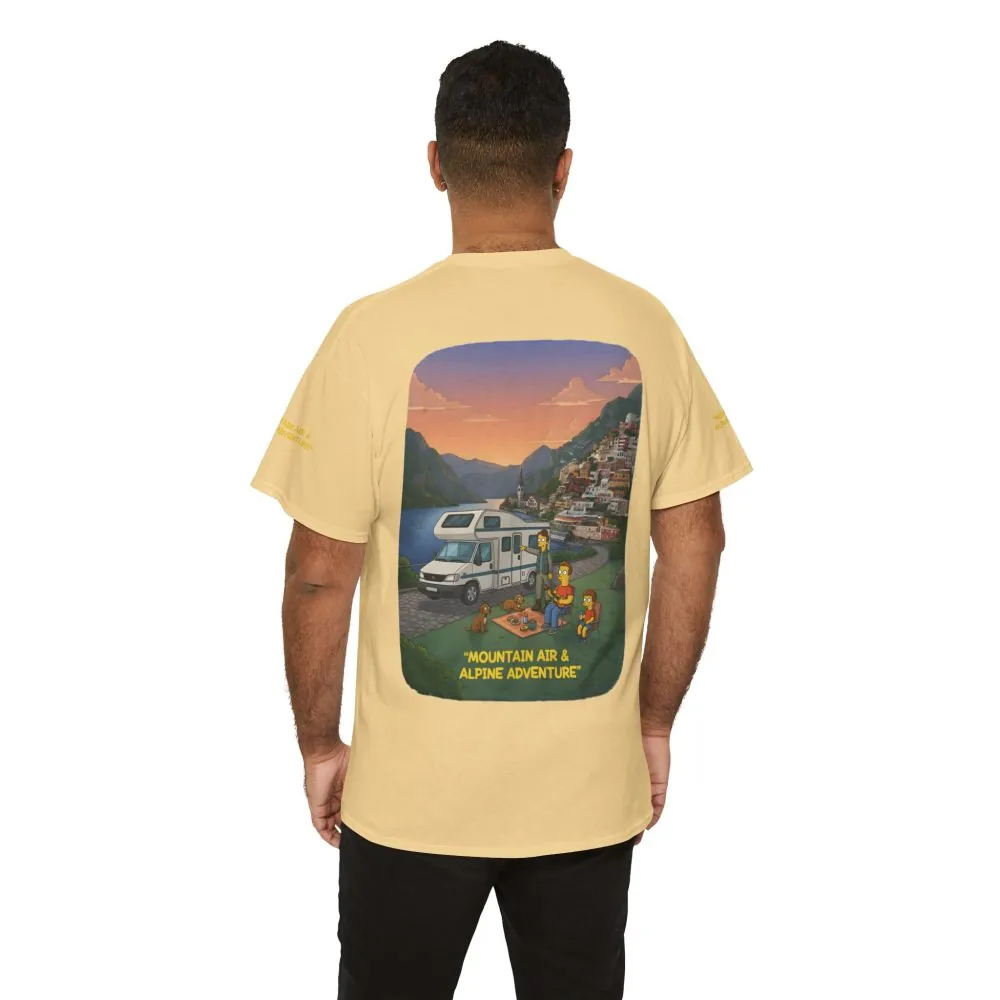 Unisex Heavy Cotton Tee — "Mountain Air-Alpine Adventure" Design Sitcom-Line