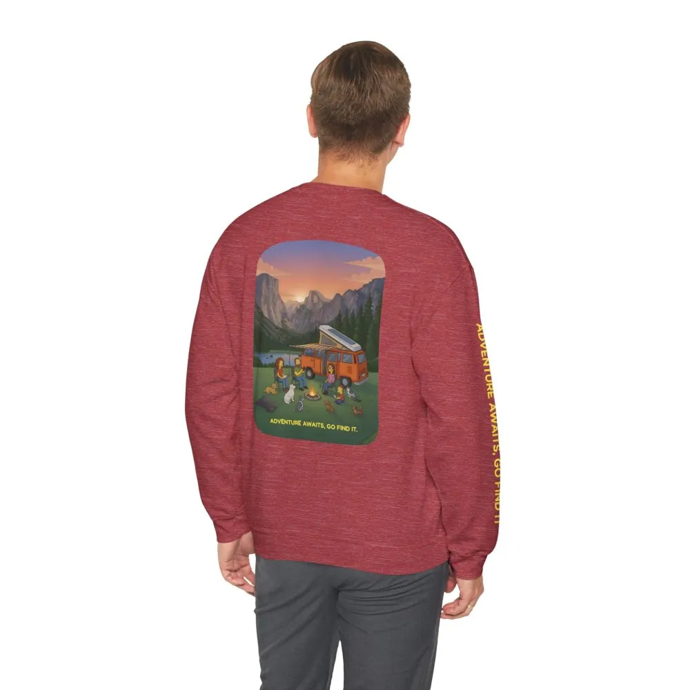 10518888748499480115_2048.jpeg Unisex Heavy Blend™ Crewneck Sweatshirt — "Adventure Awaits-Go Find It"" Design Sitcom-Line