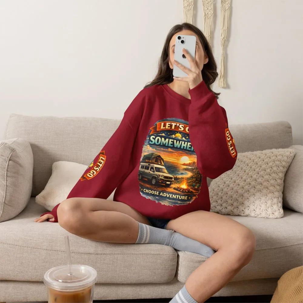 10549470226316825764_2048.jpeg Unisex Heavy Blend™ Crewneck Sweatshirt — "Lets Go Somewhere" Design Scenic-Line