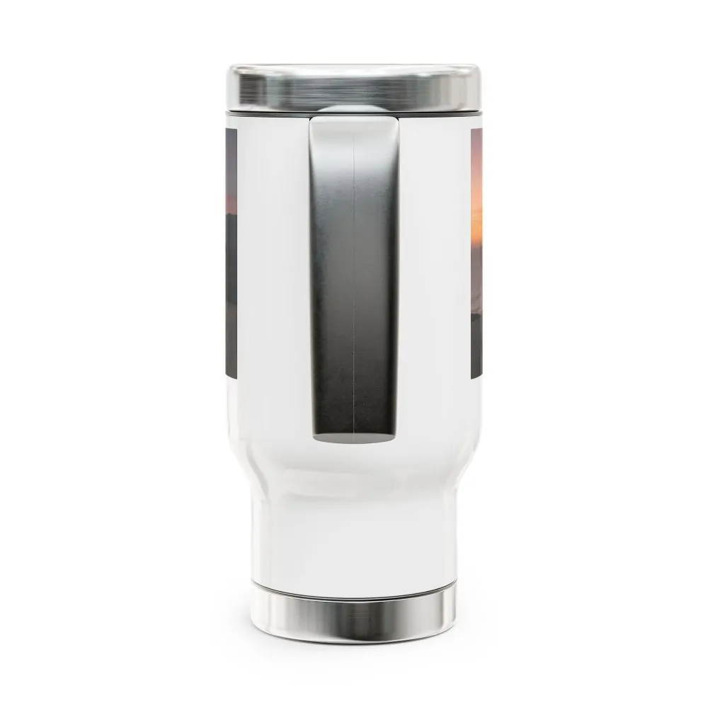 10556489958821682392_2048.jpeg Stainless Steel Travel Mug with Handle, 14oz – “Work to Travel, Travel to Live”