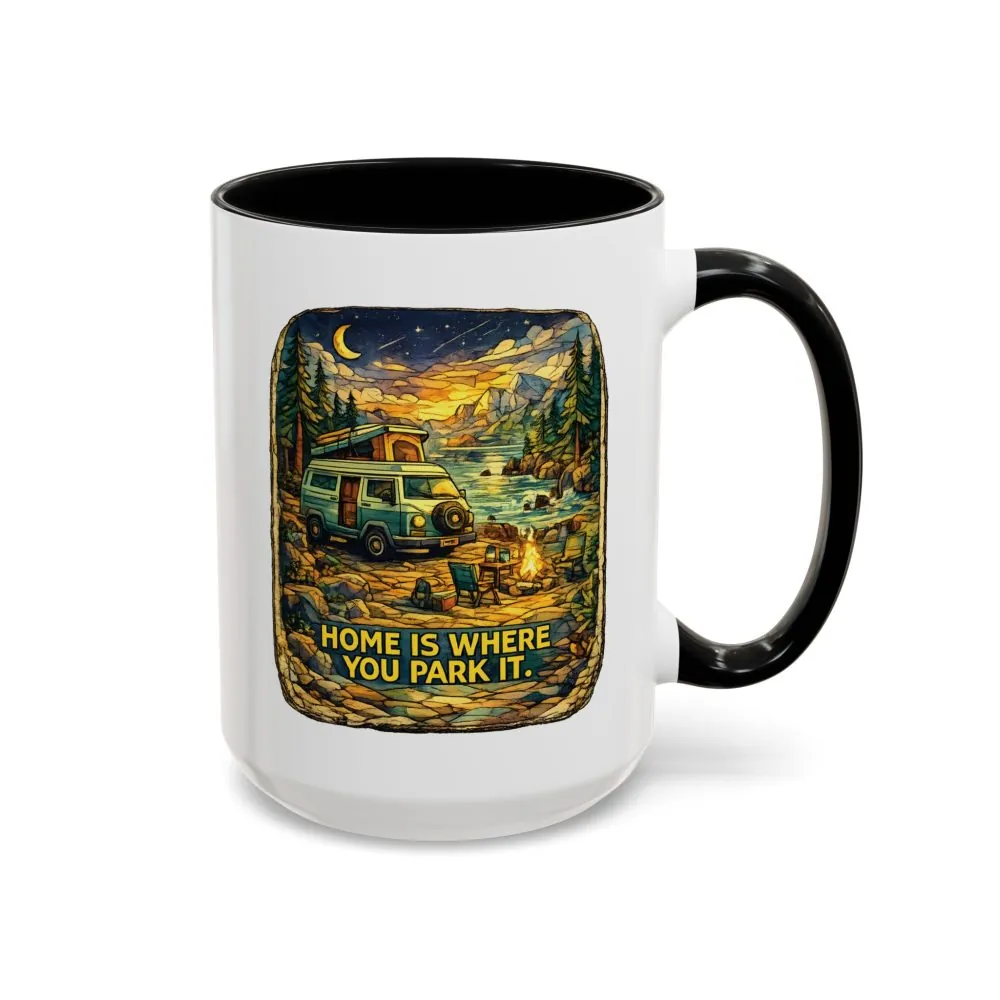 10570899418967233838_2048.jpeg Accent Coffee Mug (11, 15oz) — "Home Is Where You Park It" Design Cubic-Line