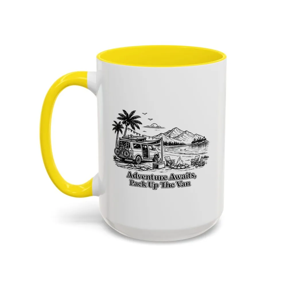 10578320271581803516_2048.jpeg Accent Coffee Mug (11, 15oz) — "Adventure Awaits,Pack Up The Van" Design Minimal-Line