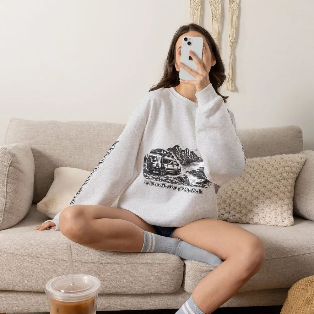 10594530540228232132_2048.jpeg Unisex Heavy Blend™ Crewneck Sweatshirt — "Built For The Long Way North" Design Minimal-Line