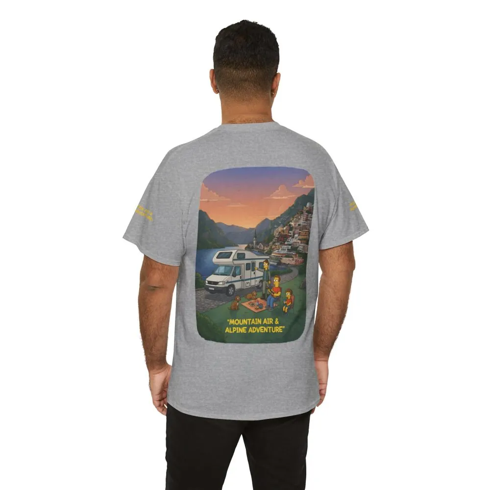 Unisex Heavy Cotton Tee — "Mountain Air-Alpine Adventure" Design Sitcom-Line