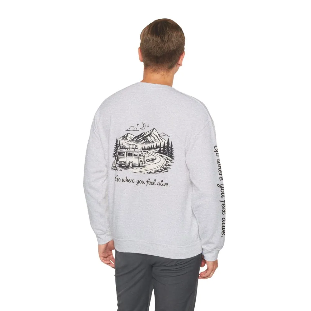 10640930628883608571_2048.jpeg Unisex Heavy Blend™ Crewneck Sweatshirt — "Go Where You Feel Alive" Design Minimal-Line