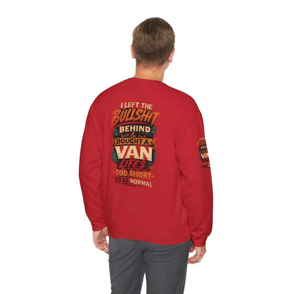 Unisex Heavy Blend™ Crewneck Sweatshirt — "I Left The Bullshit" Design F**K-Line