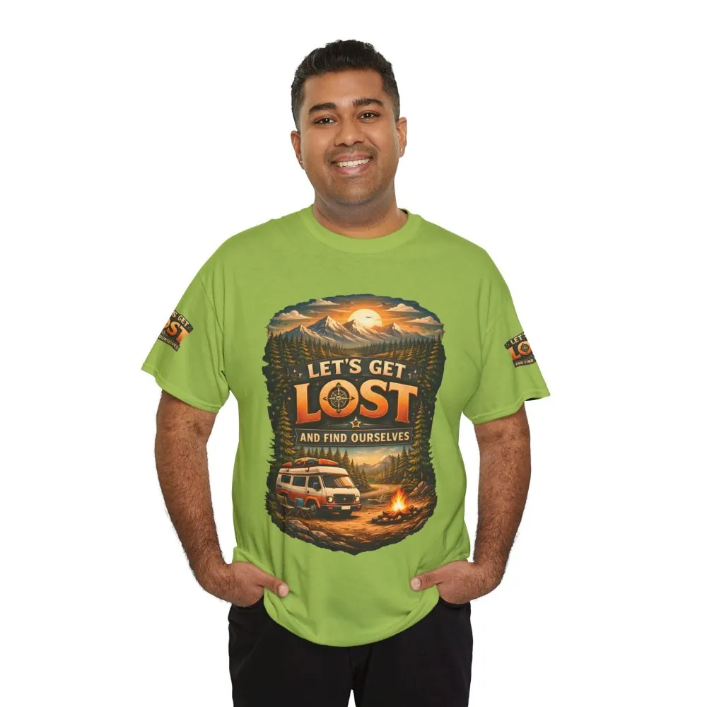 10654185284891400461_2048.jpeg Unisex Heavy Cotton Tee — "Let´s Get Lost And Found Ourselfs" Design Scenic-Line
