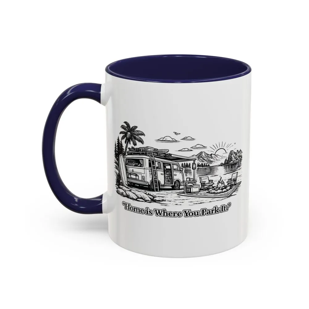 10681470196324341523_2048.jpeg Accent Coffee Mug (11, 15oz) — "Home Is Where You Park It" Design Minimal-Line