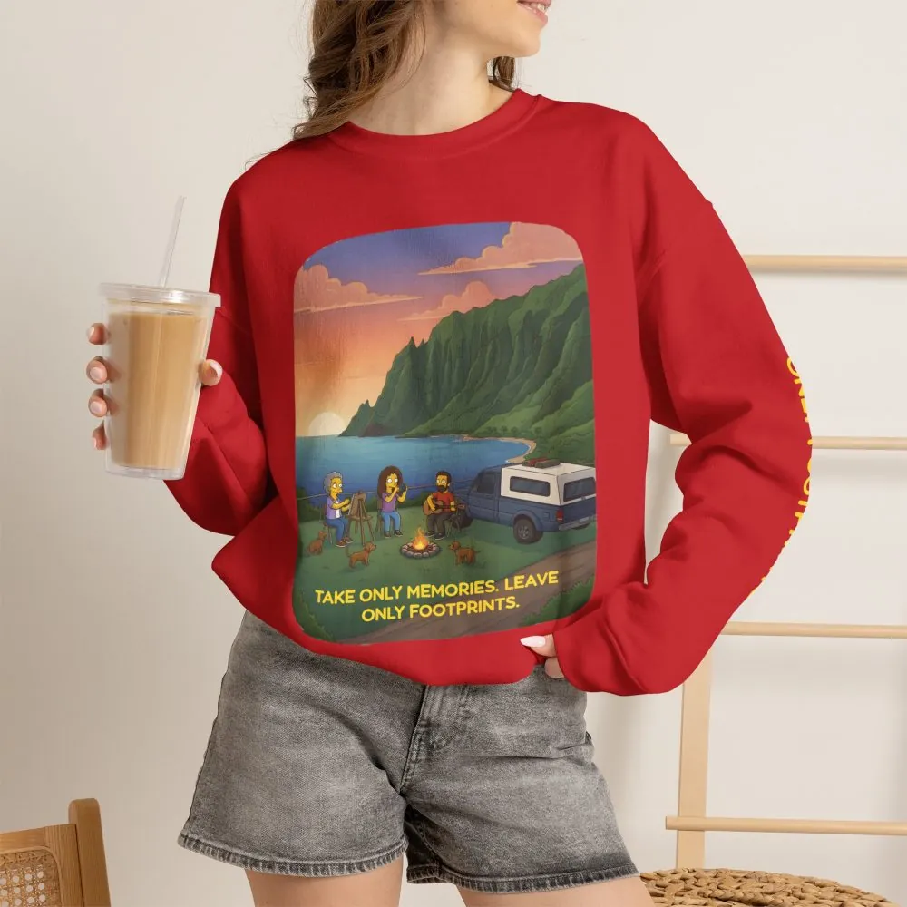 10688486464752550656_2048.jpeg Unisex Heavy Blend™ Crewneck Sweatshirt — "Take Only Memories-Leave Only Footprints" Design Sitcom-Line