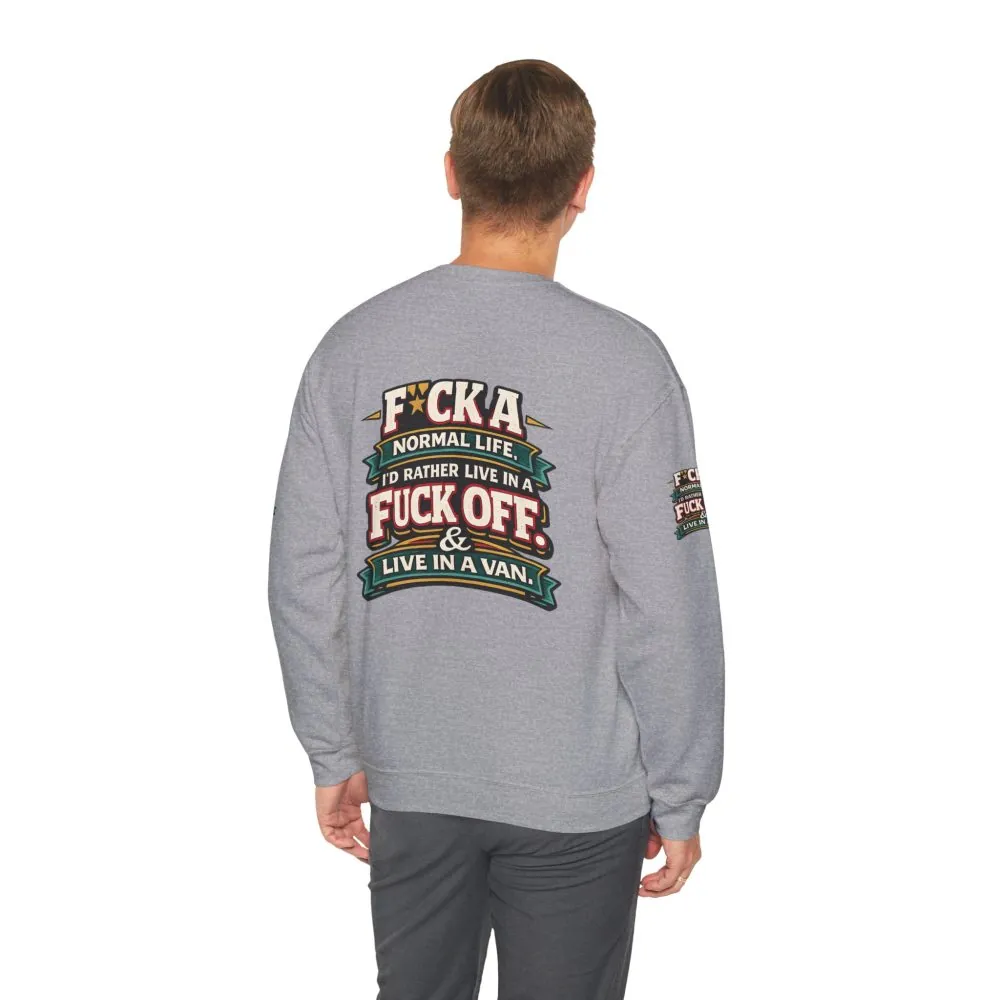 1069255810281481819_2048.jpeg Unisex Heavy Blend™ Crewneck Sweatshirt — "Fuck A Normal Life" Design F**K-Line
