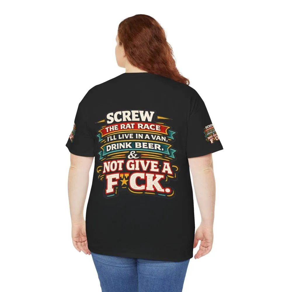 1071016446455493375_2048.jpeg Unisex Heavy Cotton Tee — "Screw The Rat Race" Design F**K-Line