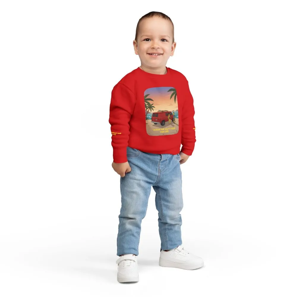 Toddler Sweatshirt - "Ocean Air Salty Hair Van Life" (Design Sitcom-Line)