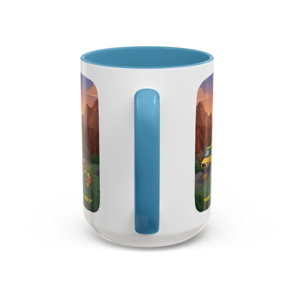 Accent Coffee Mug (11, 15oz) — "Home Is Where You Park It" Design Sitcom-Line