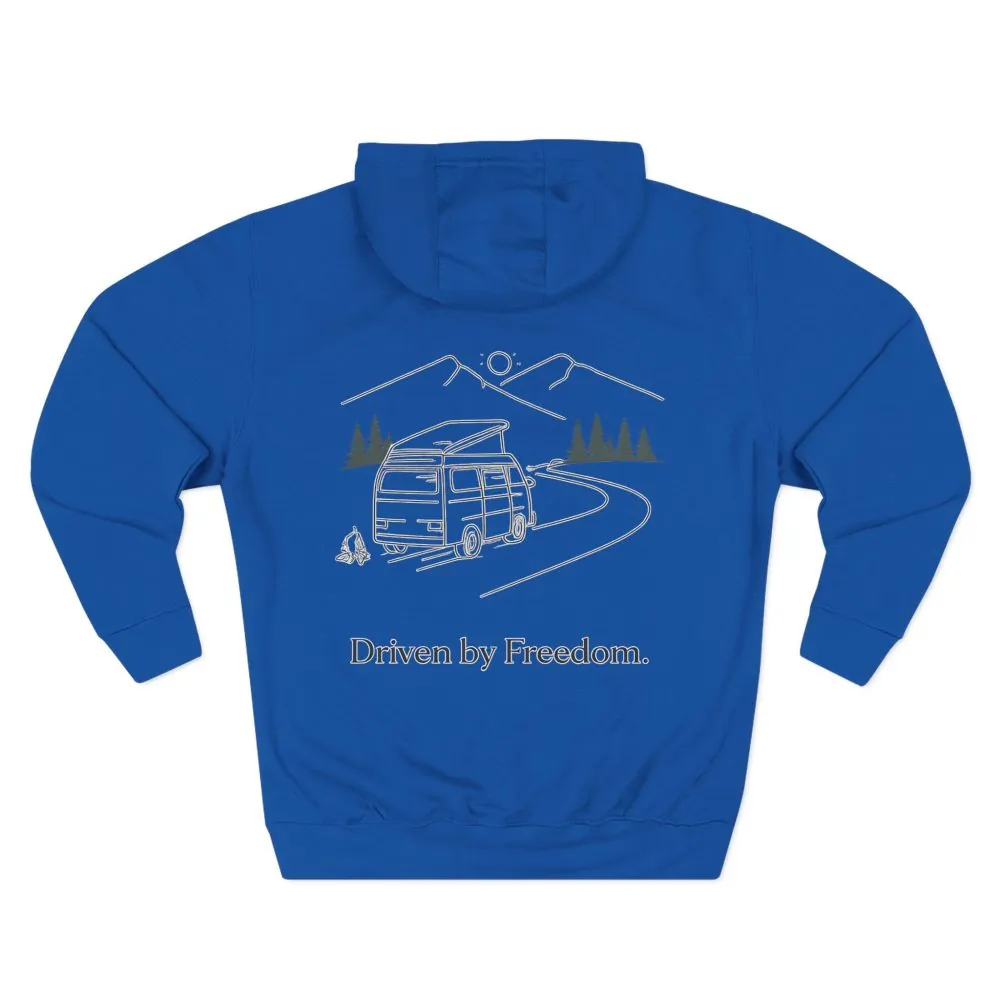 10711349534509721577_2048.jpeg Three-Panel Fleece Hoodie - "Driven By Freedom" Design Minimal-Line