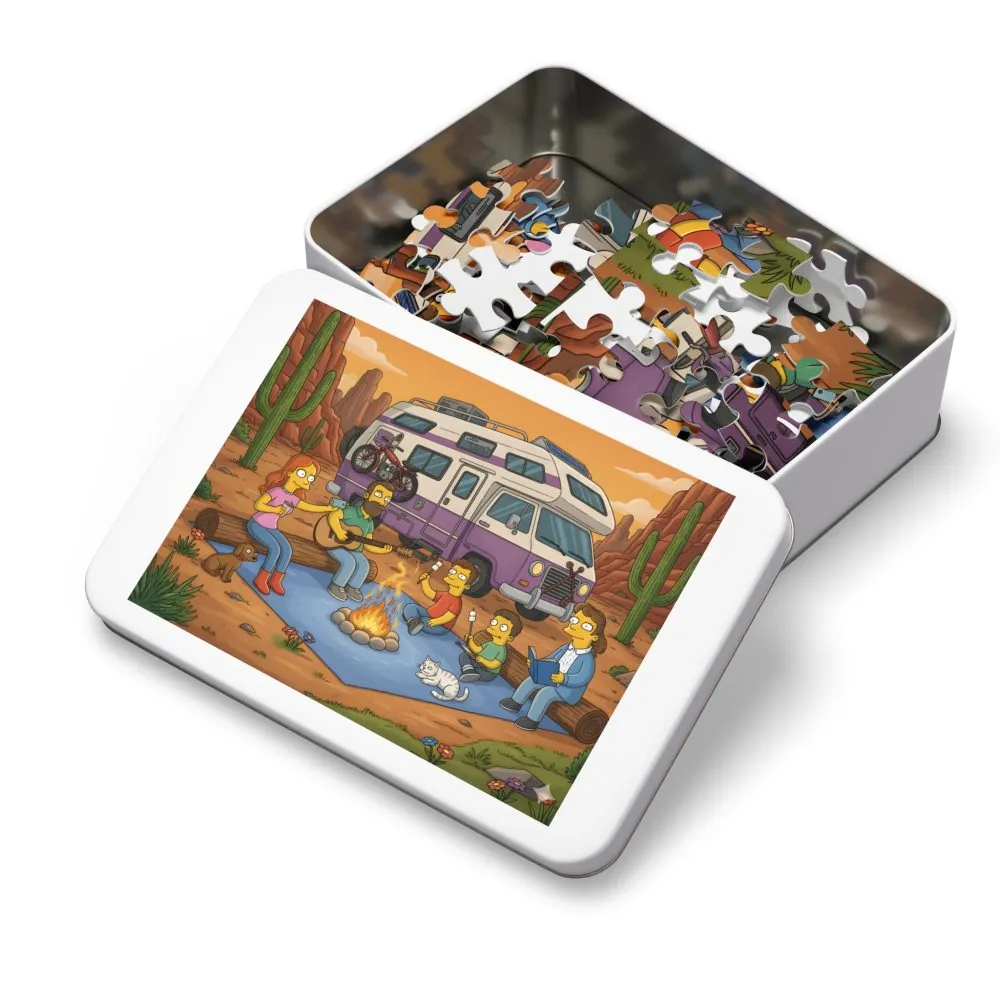 10718898334355781085_2048.jpeg Jigsaw Puzzle with Tin – RV Campfire Design
