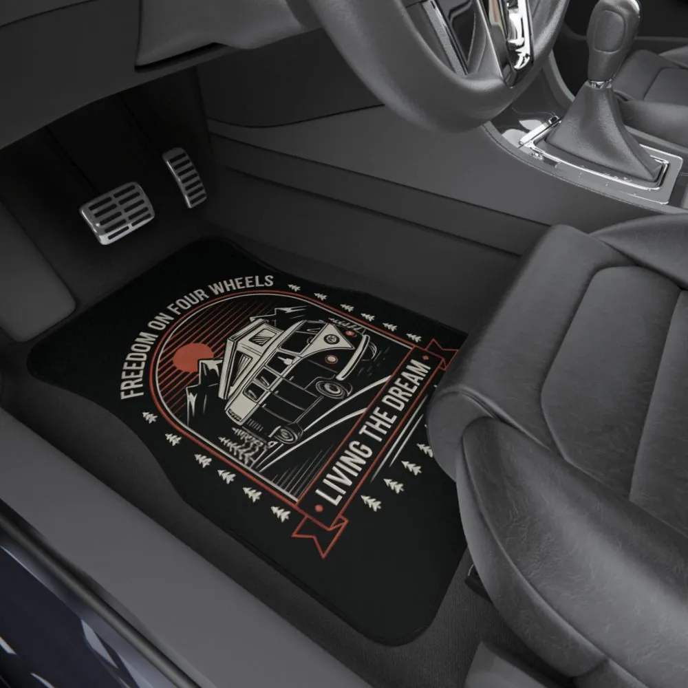 10725716615823736877_2048.jpeg Car Mats (Set of 4)- 'Freedom on Four Wheels' Van Life Floor Mat Set (4-Pack)