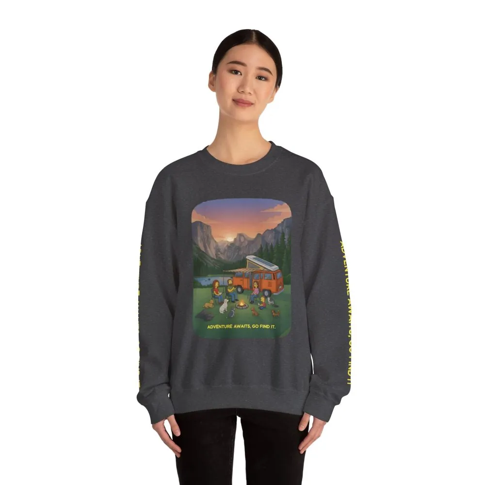 10729056313503374467_2048.jpeg Unisex Heavy Blend™ Crewneck Sweatshirt — "Adventure Awaits-Go Find It"" Design Sitcom-Line