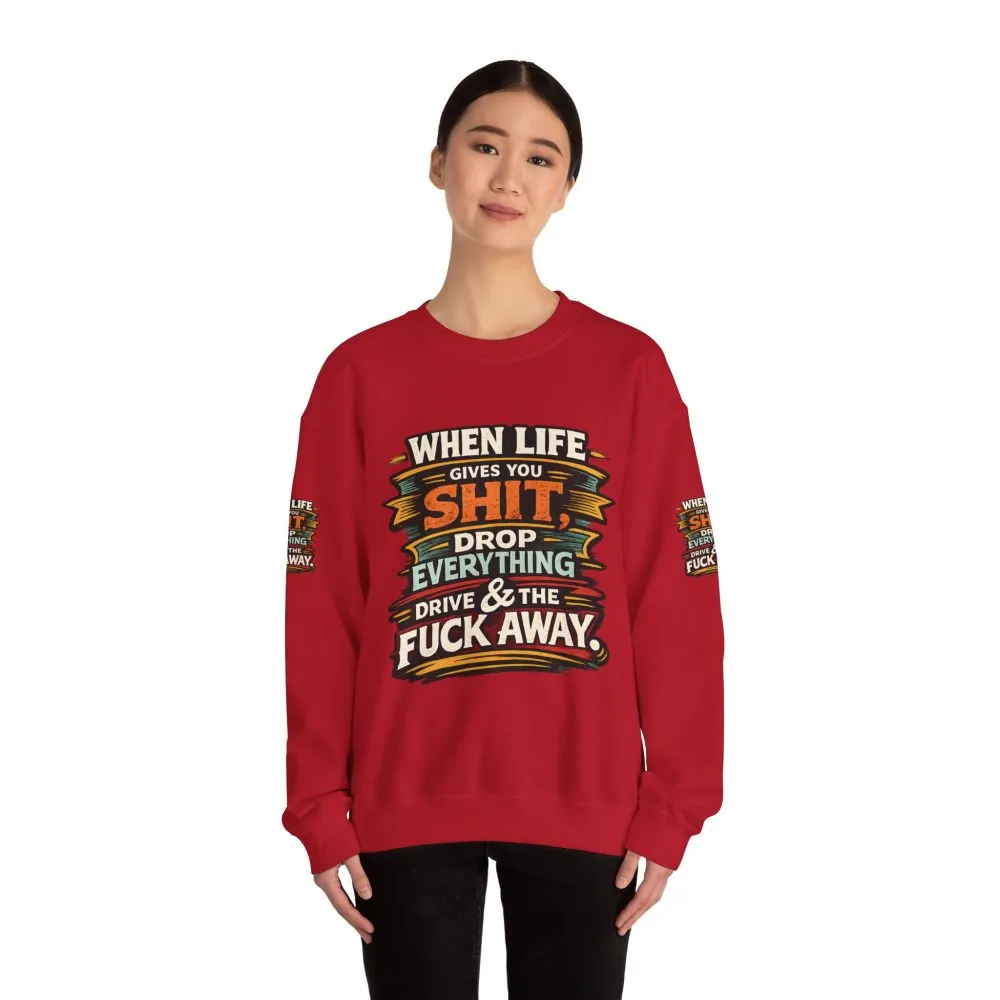 10729146132424674744_2048.jpeg Unisex Heavy Blend™ Crewneck Sweatshirt — "When Live Gives You Shit" Design F**K-Line