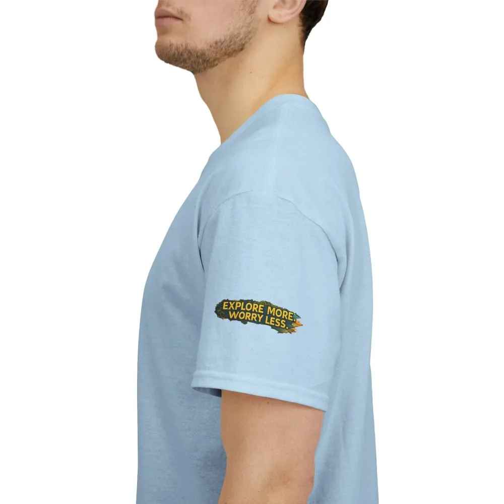 10733977305768069298_2048.jpeg Unisex Heavy Cotton Tee — "Explore More Worry Less" Design Cubic-Line