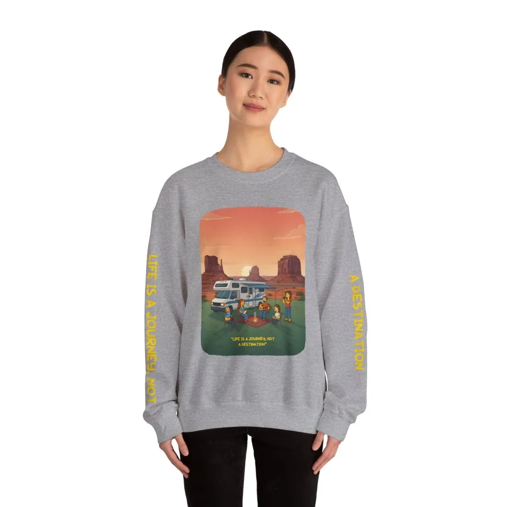 10741677501753172369_2048.jpeg Unisex Heavy Blend™ Crewneck Sweatshirt — "Life Is A Journey-Not A Destination" Design Sitcom-Line