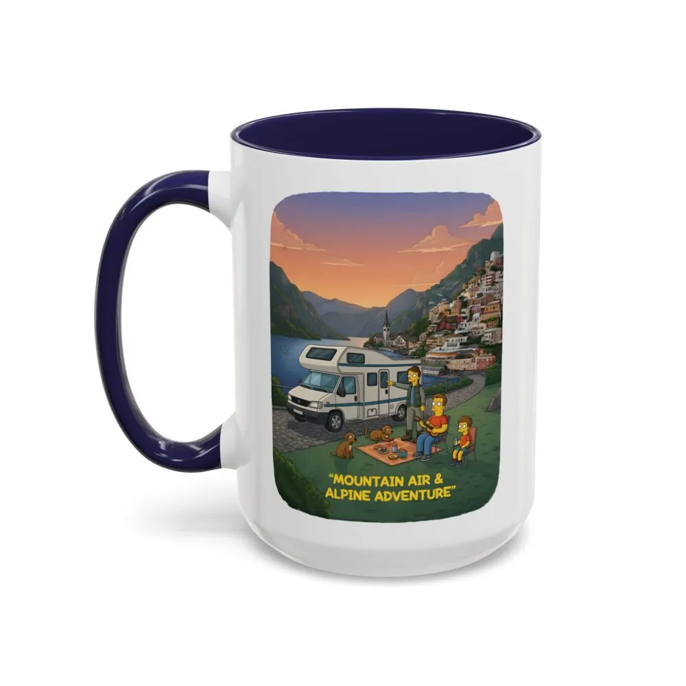Accent Coffee Mug (11, 15oz) — "Mountain Air-Alpine Adventure" Design Sitcom-Line