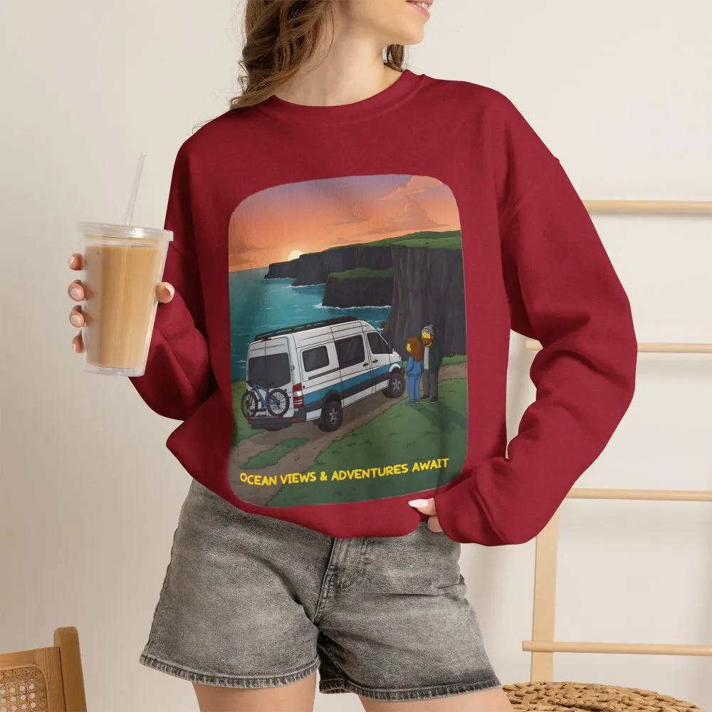 10748106930460645667_2048.jpeg Unisex Heavy Blend™ Crewneck Sweatshirt — "Ocean Views-Adventures Awaits" Design Sitcom-Line
