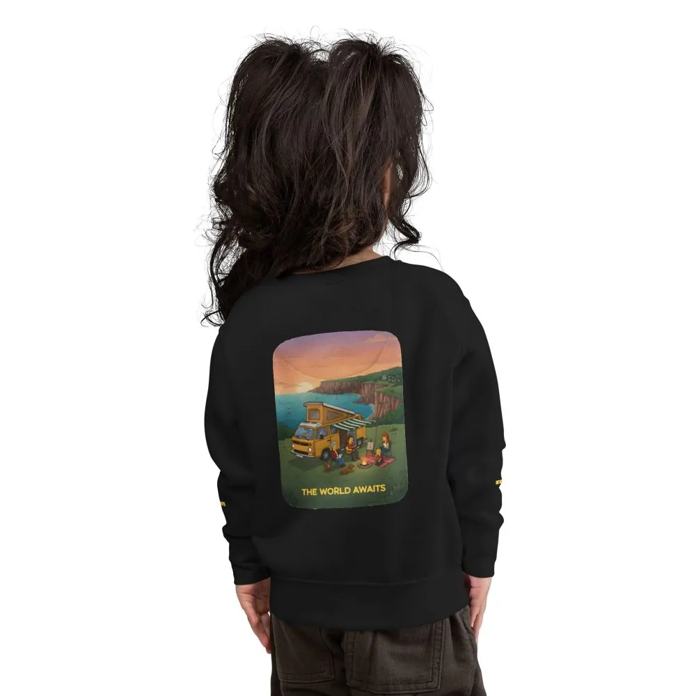 10749585019043461087_2048.jpeg Toddler Sweatshirt - "The World Awaits" (Design Sitcom-Line)