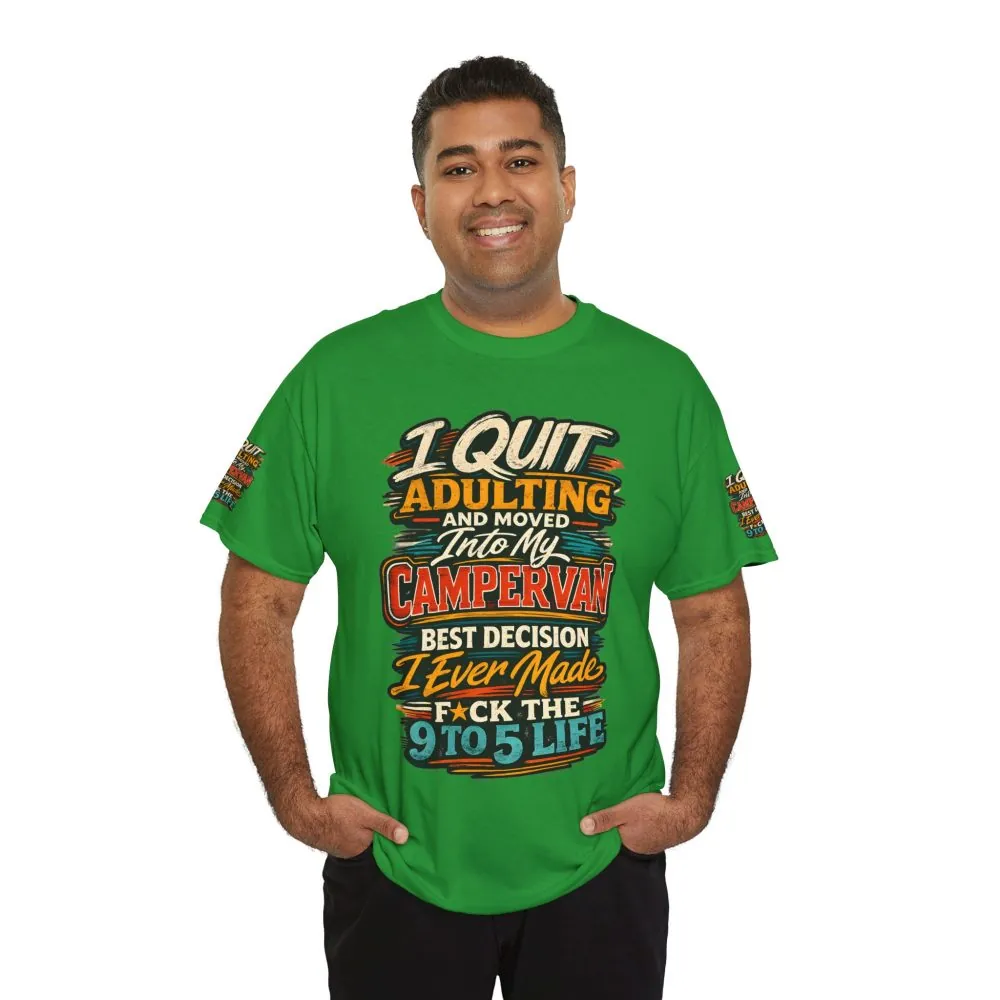 Unisex Heavy Cotton Tee — "I Quit Adulting" Design F**K-Line