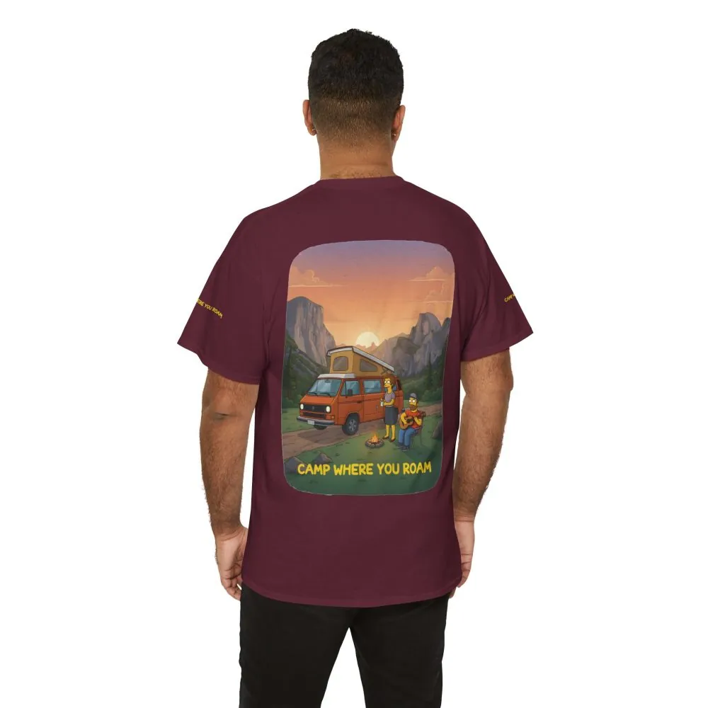 Unisex Heavy Cotton Tee — "Camp Where You Roam" Design Sitcom-Line