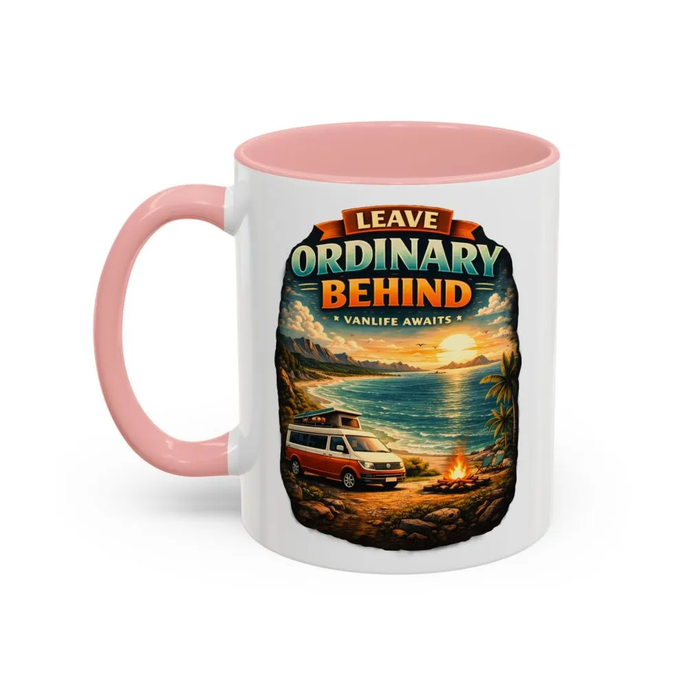 Accent Coffee Mug (11, 15oz) — "Leave Ordinary Behind" Design Scenic-Line