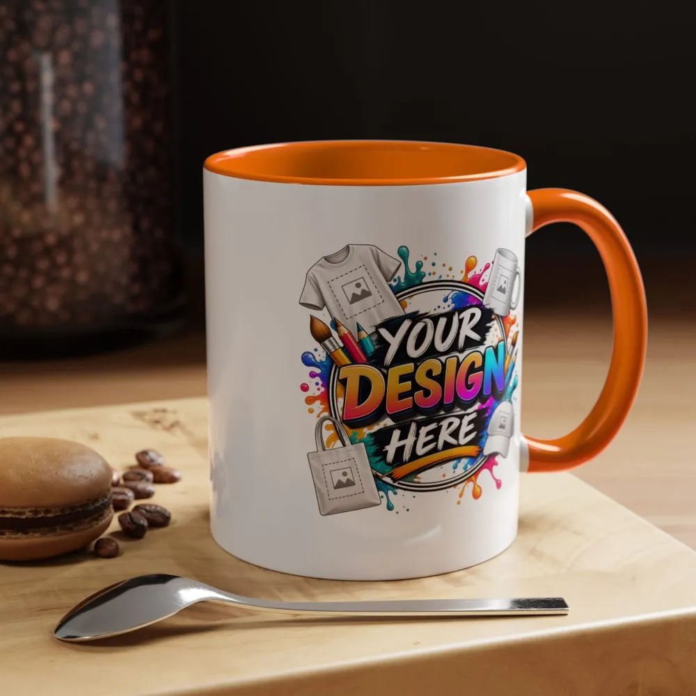 Accent Coffee Mug — Colorful 'Your Design Here' Artist Print (11/15 oz)