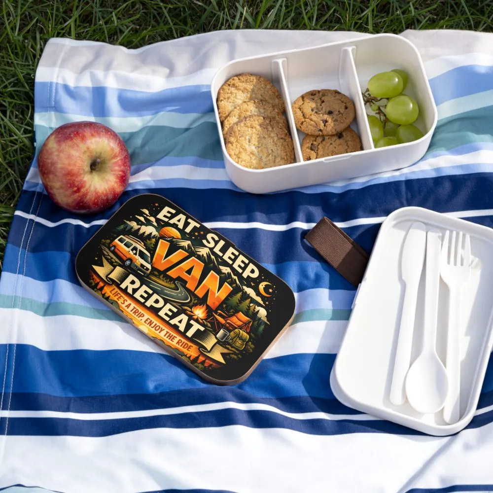 Adventure Camper Bento Box — Eat Sleep Van Repeat Camping Lunchbox | Van Life Camper Meal Box
