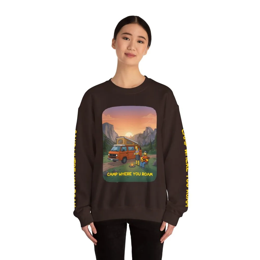 10799792277200966040_2048.jpeg Unisex Heavy Blend™ Crewneck Sweatshirt — "Camp Where You Roam" Design Sitcom-Line